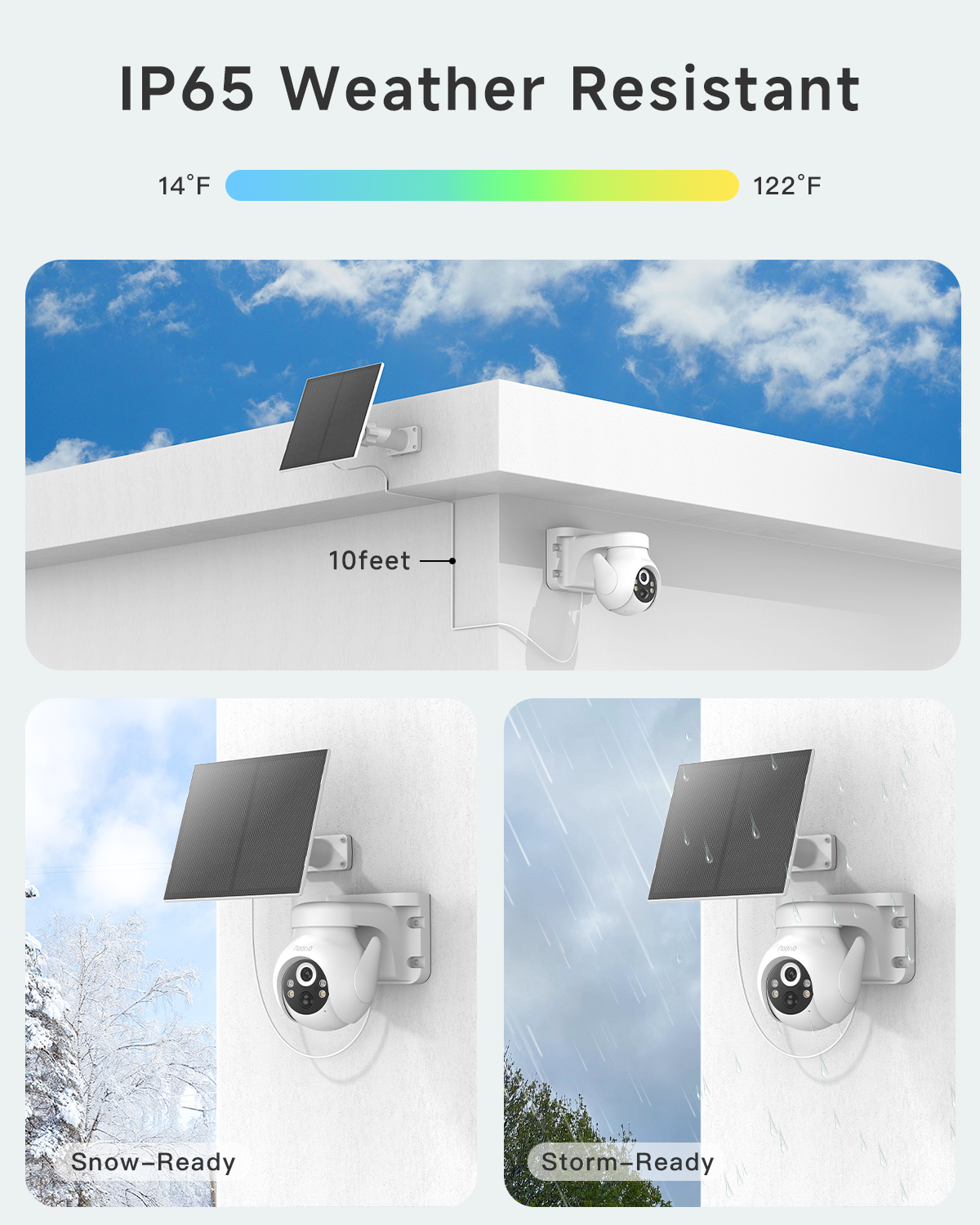 Noorio Solar Security Camera Wireless Outdoor System:2K/4MP , 360° PTZ, 2-Way Talk, 2.4G WiFi only