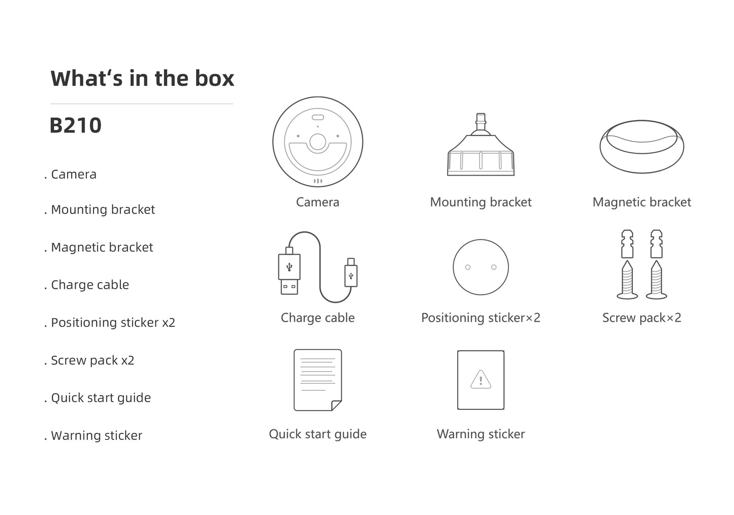 noorio b210 wireless security camera what's in the box