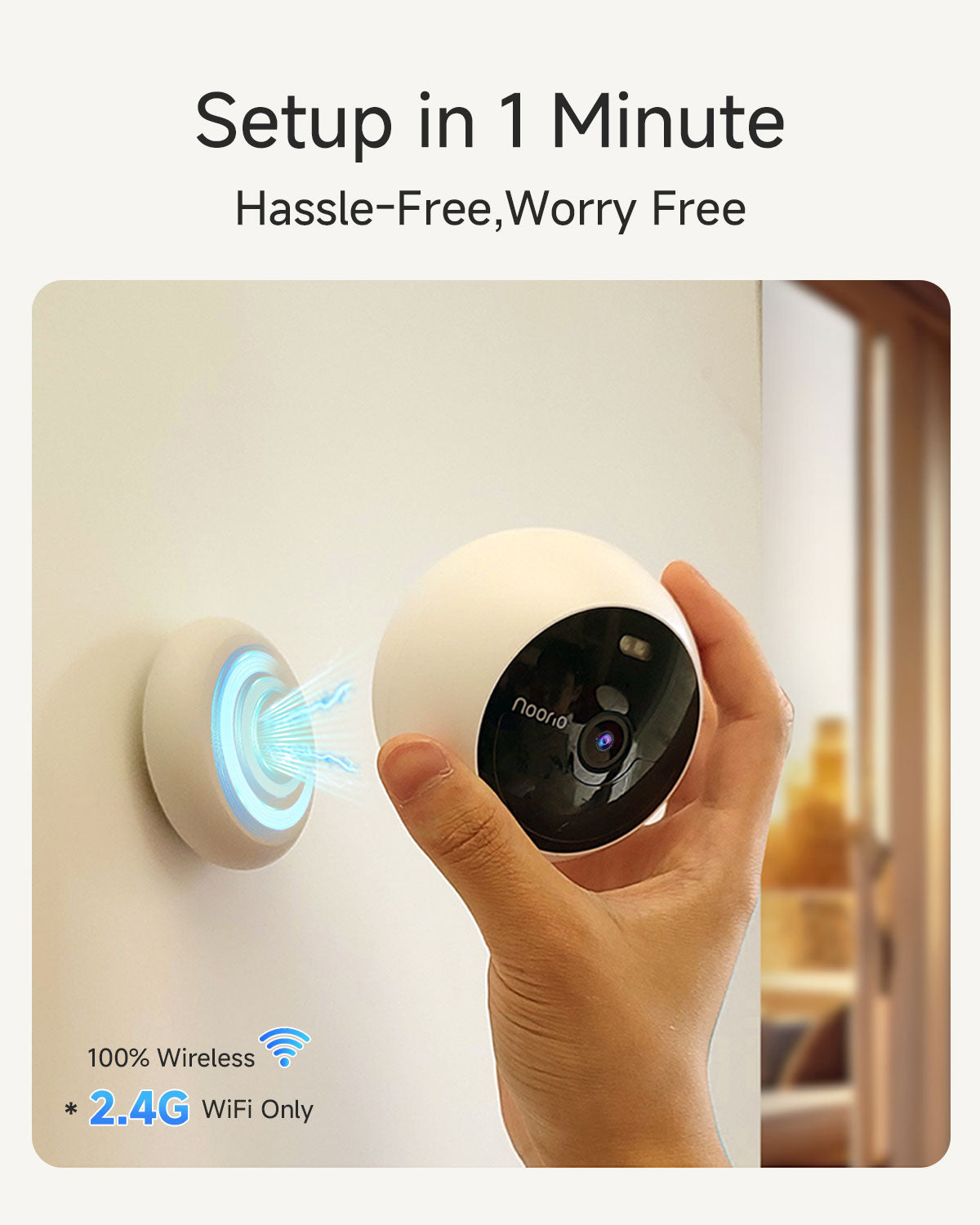 Noorio Security Cameras Wireless Outdoor 4MP Battery Powered 