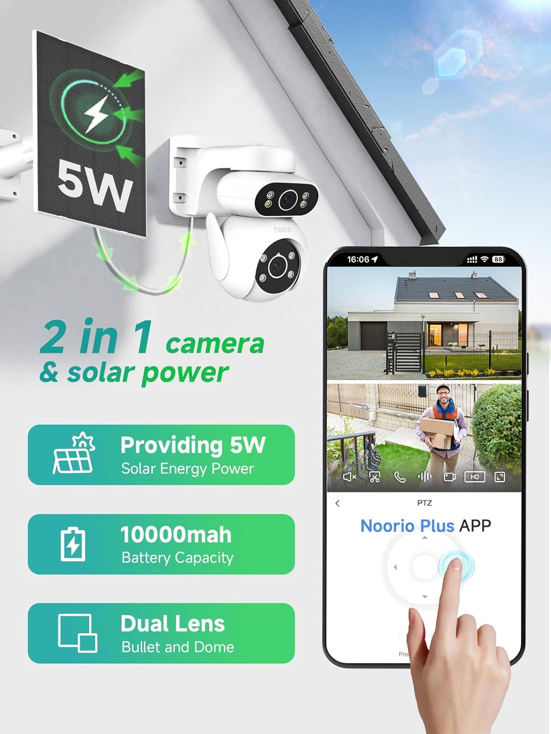 Noorio 4G LTE Cellular Solar Security Camera Wireless Outdoor