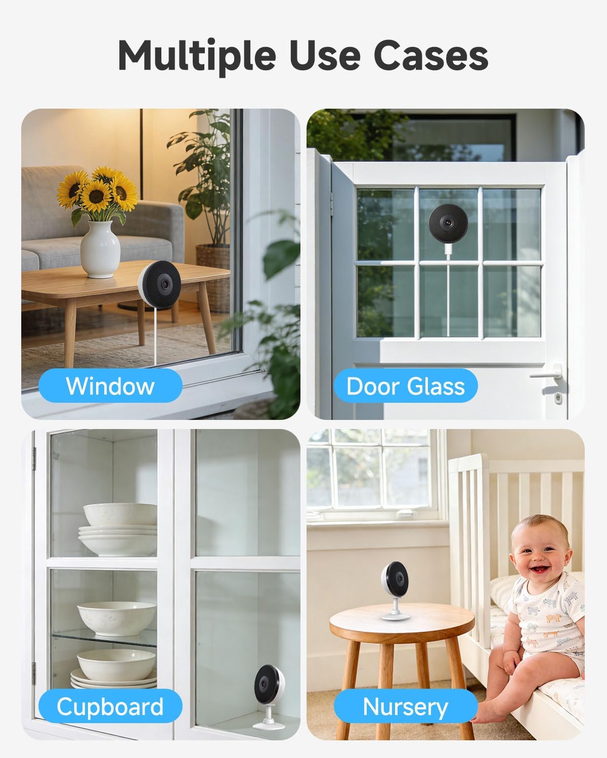 Noorio 2K Window Camera, 5G/2.4GHz Window Cameras for Home Security，2Pack