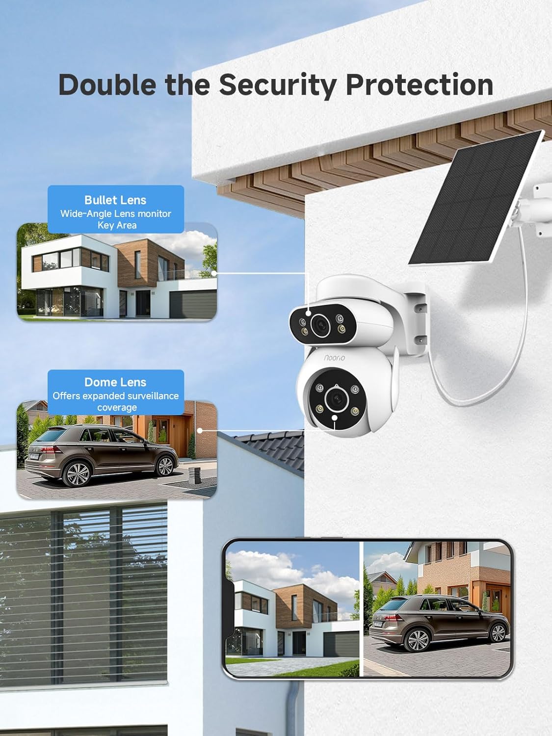 Noorio 4G LTE Cellular Solar Security Camera Wireless Outdoor