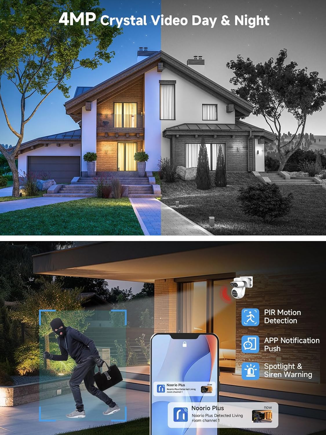 Noorio 4G LTE Cellular Solar Security Camera Wireless Outdoor