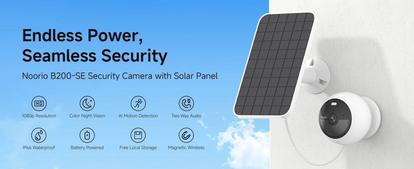 Noorio Solar Security Cameras Wireless Outdoor, 4-Pack 1080P Battery Powered Magnetic Outdoor Camera with AI Motion Detection
