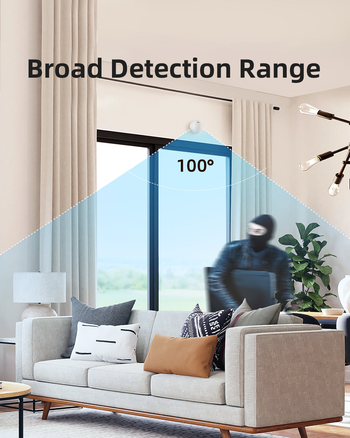 Noorio wireless motion sensor with broad detection range