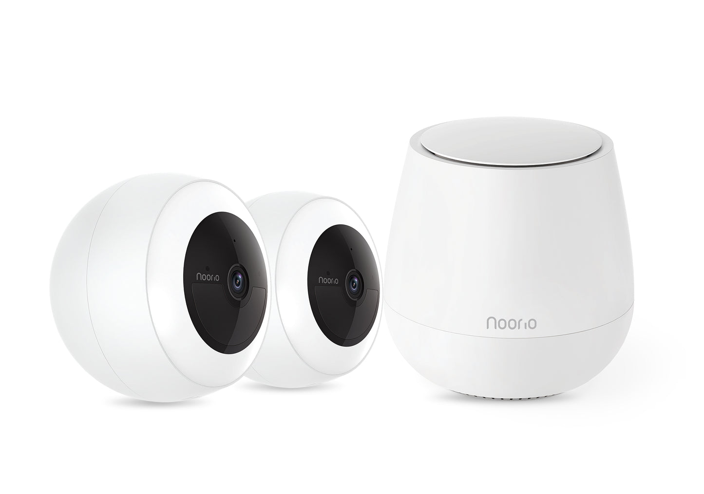 Noorio 2K Ultra Floodlight Wireless Battery Security Cameras & Hub System 2 Cam
