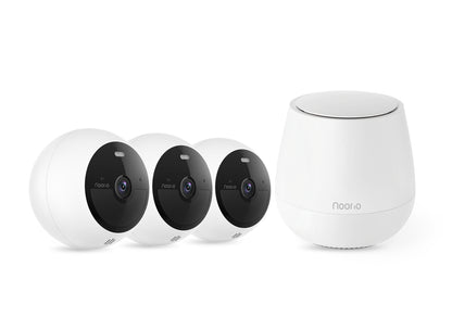 Noorio 1080P Wireless Battery Security Cameras & Hub System 3 Cam